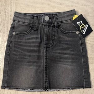 Girls black wash Jean skirt